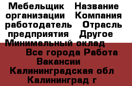 Мебельщик › Название организации ­ Компания-работодатель › Отрасль предприятия ­ Другое › Минимальный оклад ­ 30 000 - Все города Работа » Вакансии   . Калининградская обл.,Калининград г.